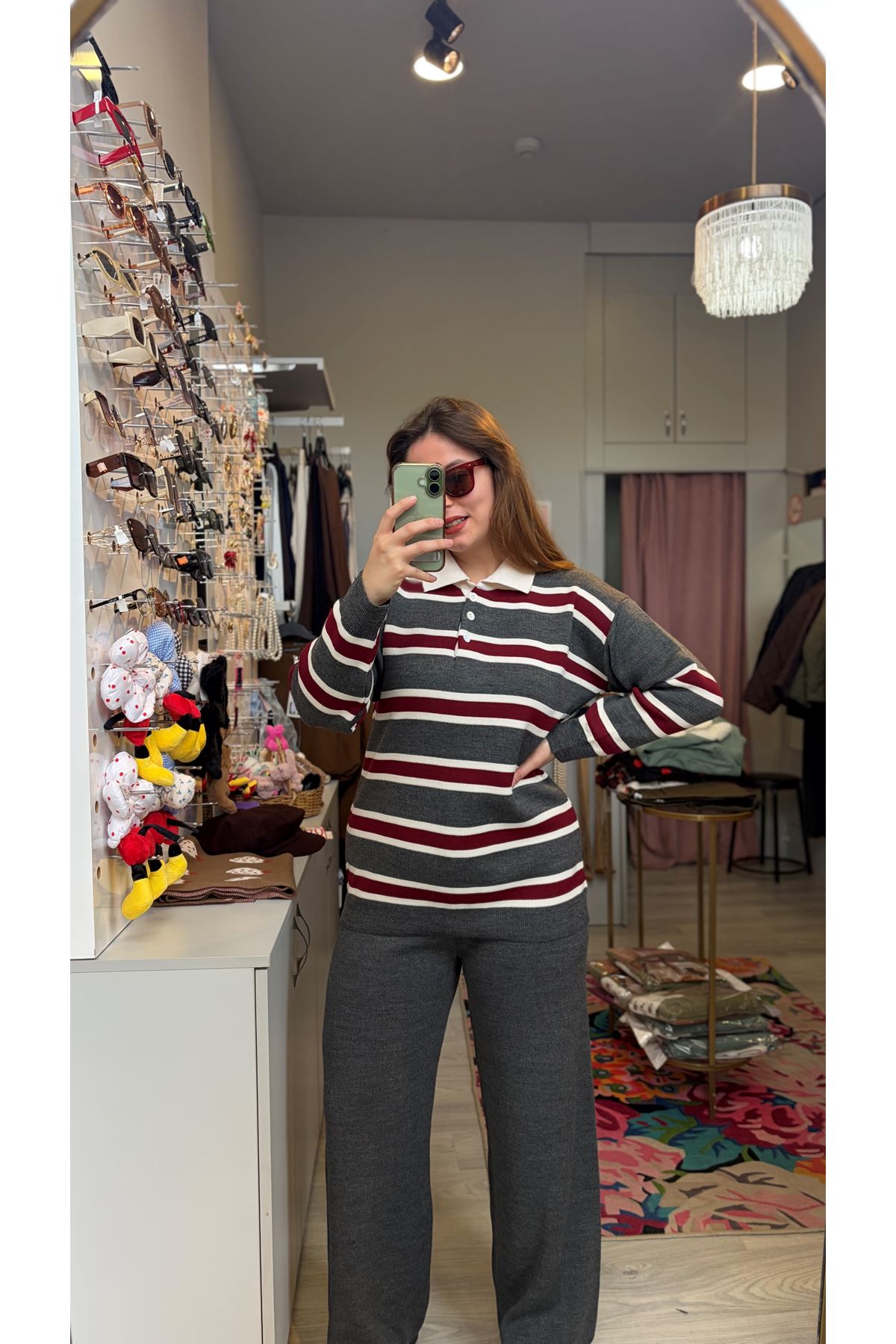 Çizgili Triko Takım 