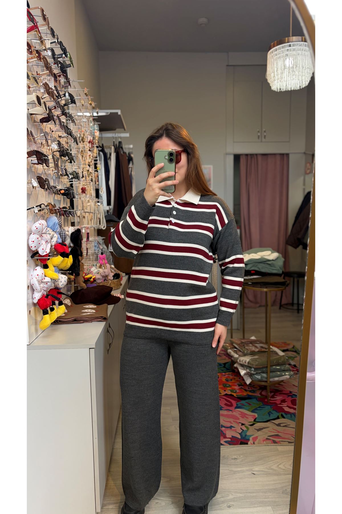 Çizgili Triko Takım 