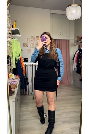 Denim Detaylı Tasarım Elbise