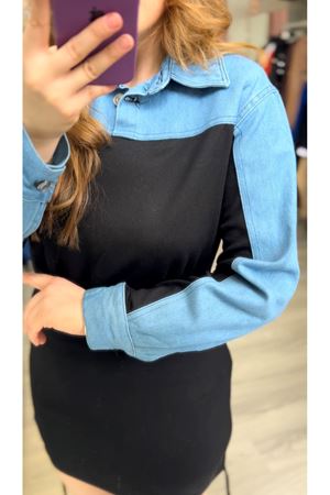 Denim Detaylı Tasarım Elbise