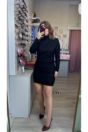 Simli Likralı Elbise