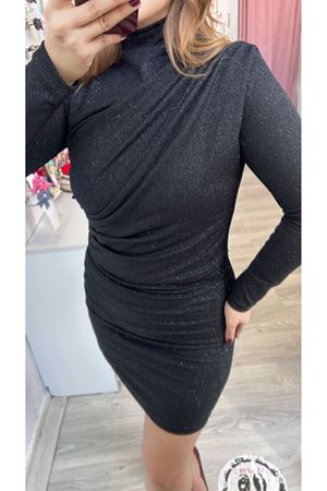 Simli Likralı Elbise