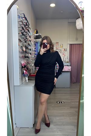 Simli Likralı Elbise