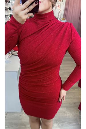 Simli Likralı Elbise 