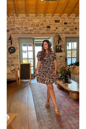 Leopar Poplin Elbise