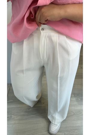Premium Beyaz Palazzo Pantolon