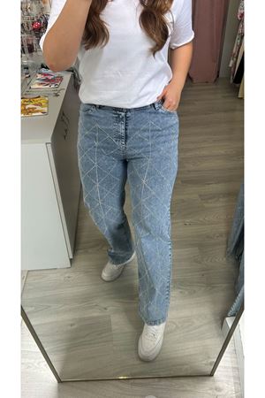 Taşlı Likralı Jean