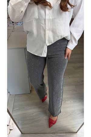 Full Likralı Taşlı Pantolon