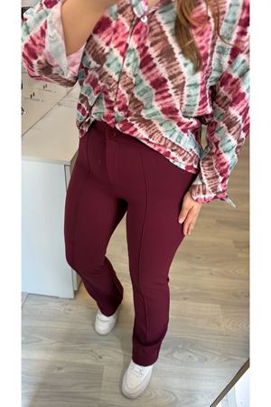 Bordo Full Likralı Pantolon 