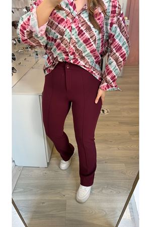 Bordo Full Likralı Pantolon 