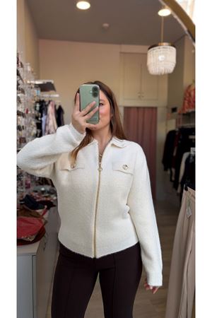 Angora Fermuarlı Hırka