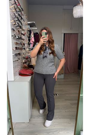 Füme Enine Boyuna Full Likralı Pantolon