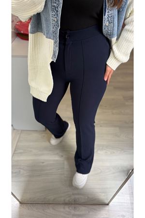 Lacivert Enine Boyuna Full Likralı Pantolon 