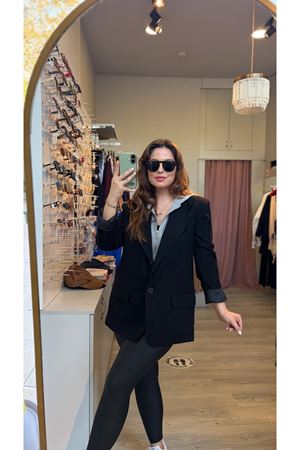 Kapüşonlu Sweat Detaylı Blazer Ceket 